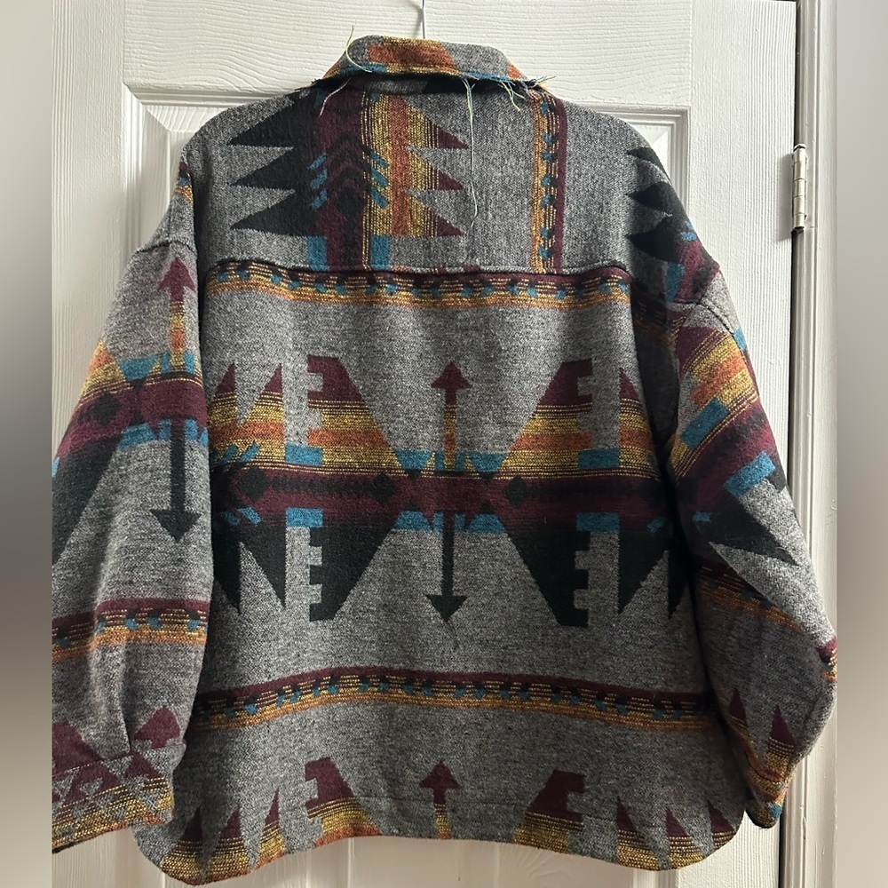 Aztec Smoke Boho Knit Vintage Inspired Shacket - Picture 9 of 12